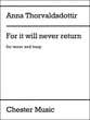 For It Will Never Return Vocal Solo & Collections sheet music cover